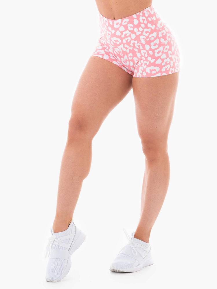 Szorty Damskie Ryderwear Women Shorts Animal Scrunch Bum Różowe Panterka | PL2118GL