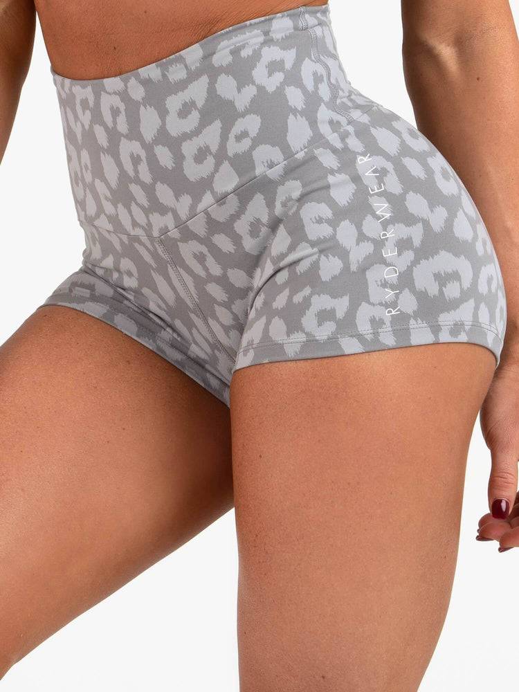 Szorty Damskie Ryderwear Women Shorts Animal Scrunch Bum Panterka Szare | PL2138OR