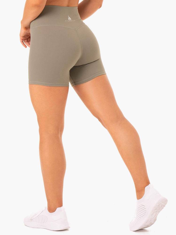 Szorty Damskie Ryderwear Women Shorts Base High Waisted Khaki | PL1976EX