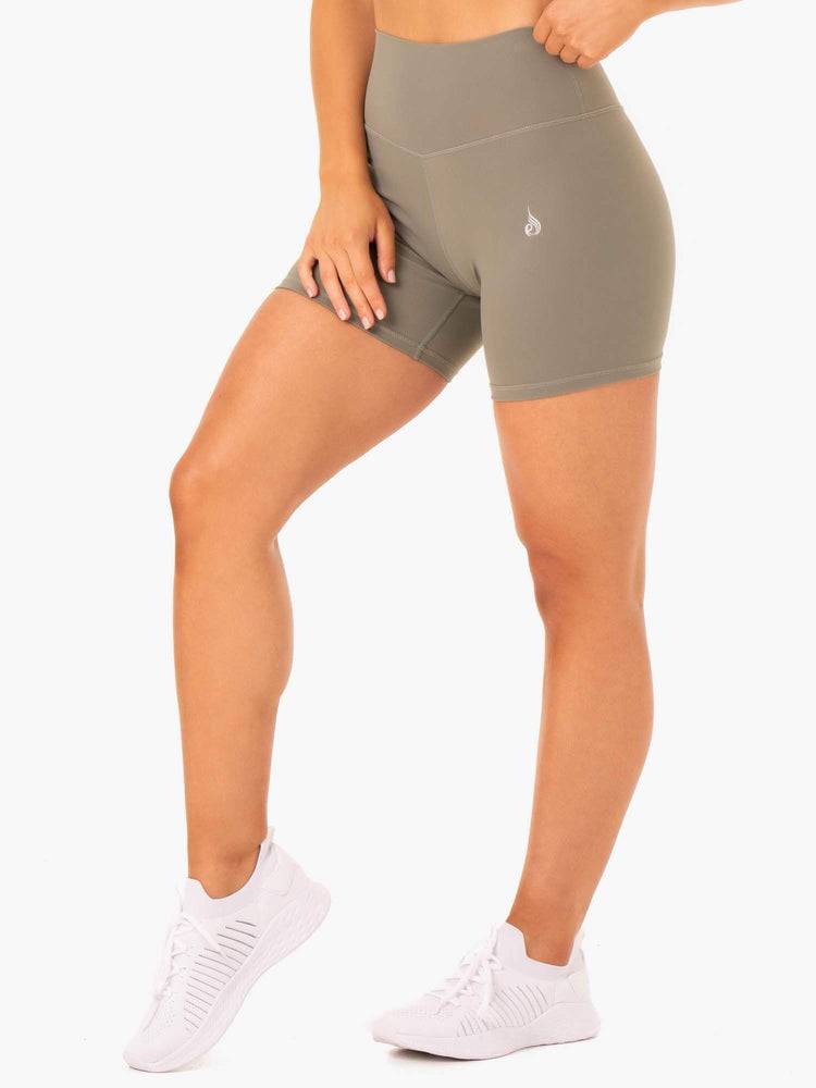 Szorty Damskie Ryderwear Women Shorts Base High Waisted Khaki | PL1976EX