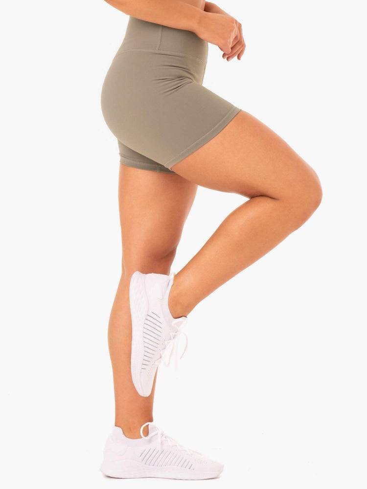 Szorty Damskie Ryderwear Women Shorts Base High Waisted Khaki | PL1976EX