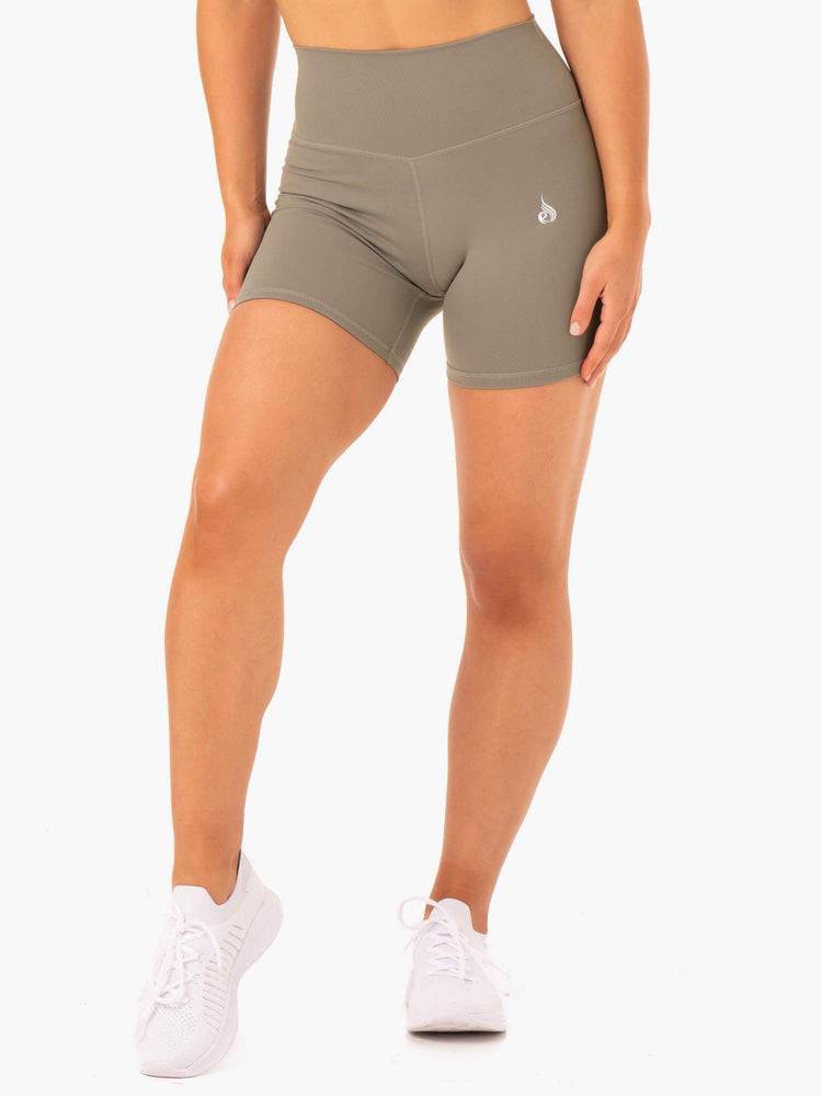 Szorty Damskie Ryderwear Women Shorts Base High Waisted Khaki | PL1976EX