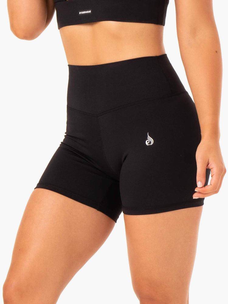 Szorty Damskie Ryderwear Women Shorts Base High Waisted Czarne | PL2107RW