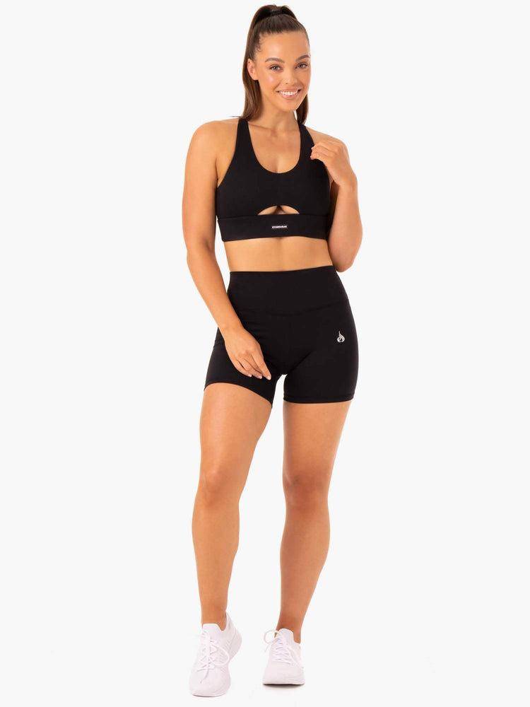 Szorty Damskie Ryderwear Women Shorts Base High Waisted Czarne | PL2107RW