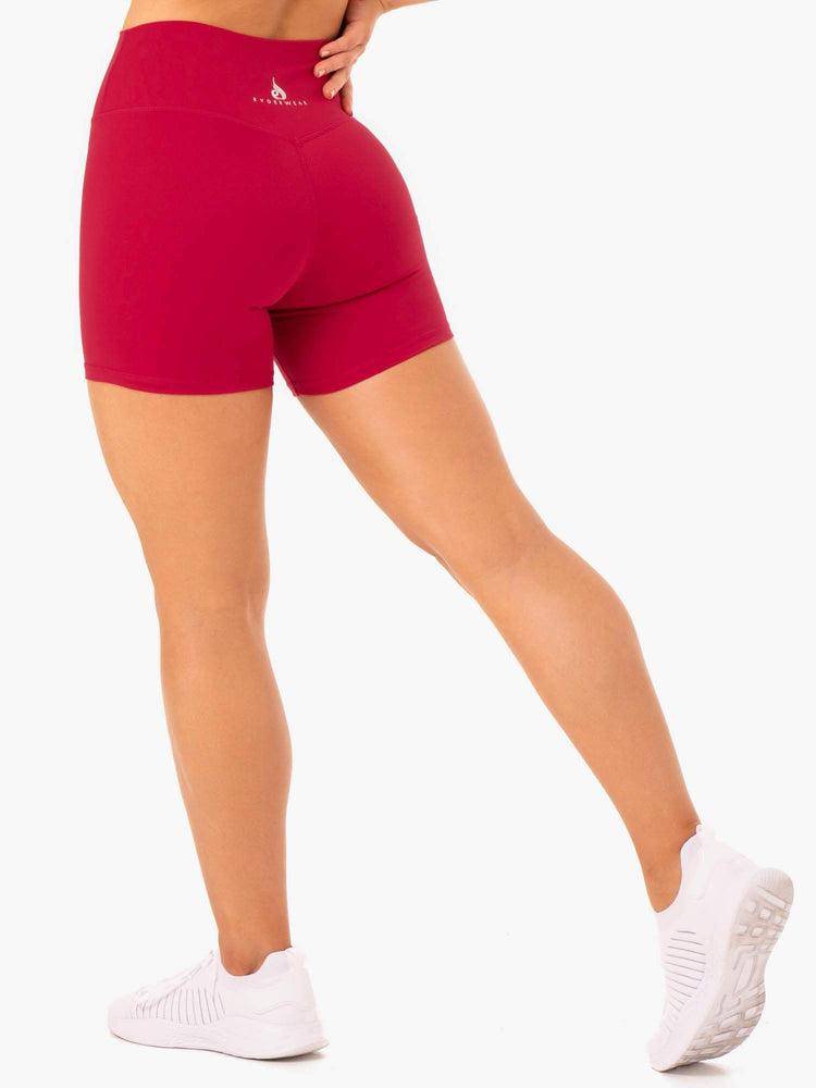 Szorty Damskie Ryderwear Women Shorts Base High Waisted Różowe Czerwone | PL2157WY