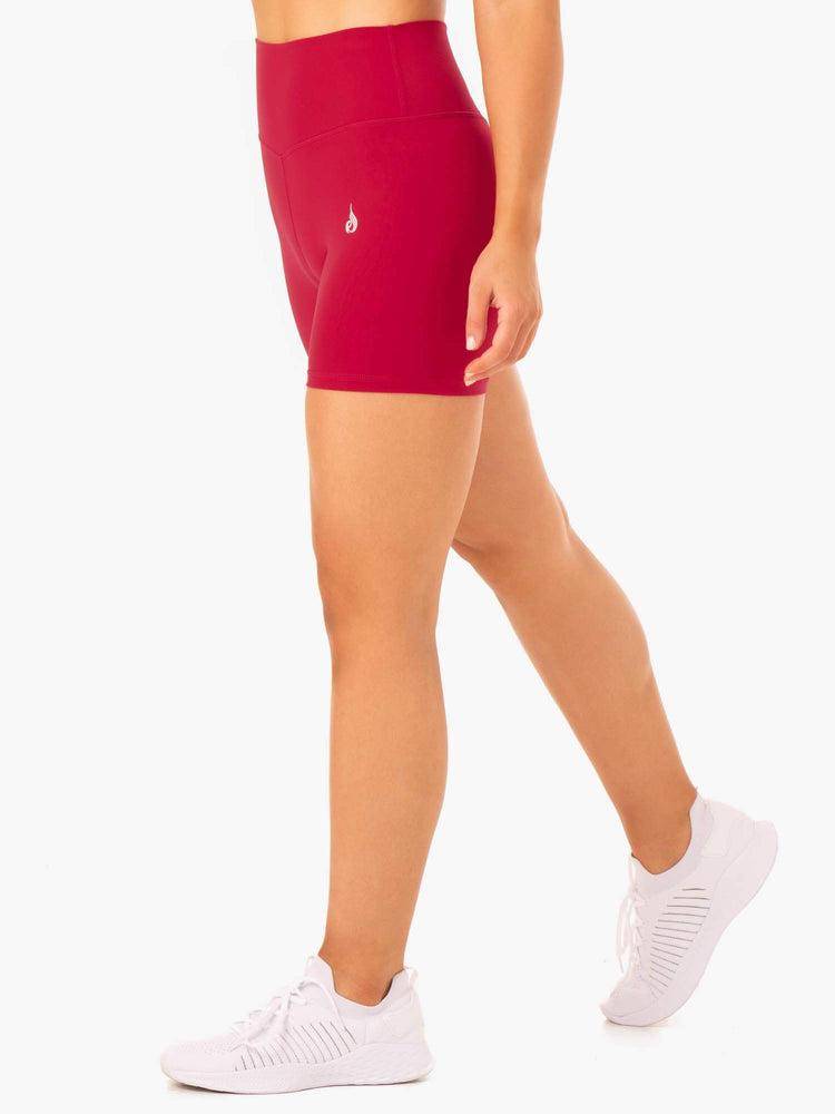 Szorty Damskie Ryderwear Women Shorts Base High Waisted Różowe Czerwone | PL2157WY