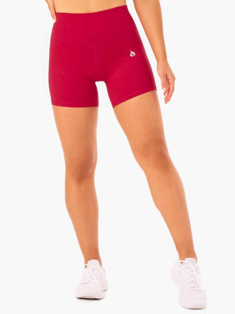 Szorty Damskie Ryderwear Women Shorts Base High Waisted Różowe Czerwone | PL2157WY