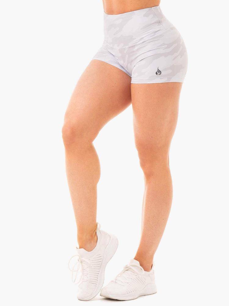 Szorty Damskie Ryderwear Women Shorts Camo Scrunch Bum Szare Camo | PL2217PQ