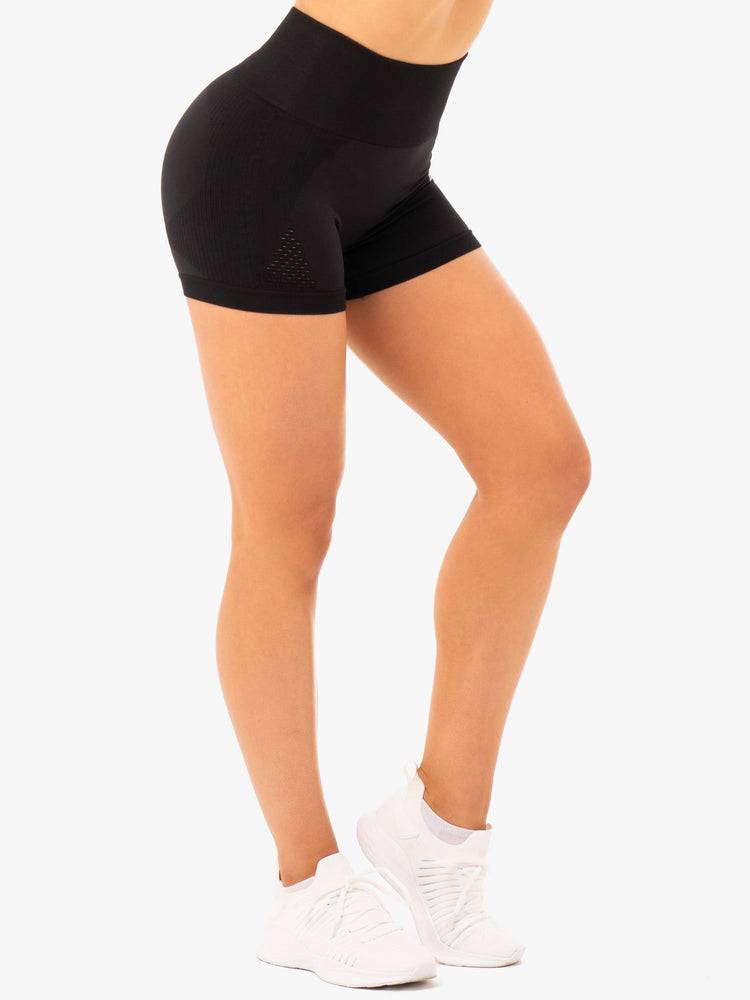 Szorty Damskie Ryderwear Women Shorts Electra Seamless Czarne | PL2184EX