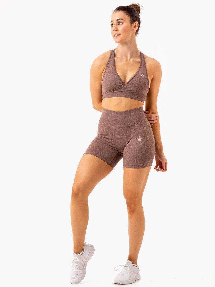 Szorty Damskie Ryderwear Women Shorts Essential Seamless Czekolada | PL2094JJ