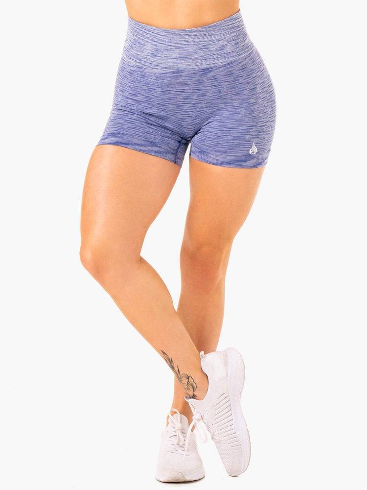 Szorty Damskie Ryderwear Women Shorts Evolve Seamless High Waisted Niebieskie | PL2103MA