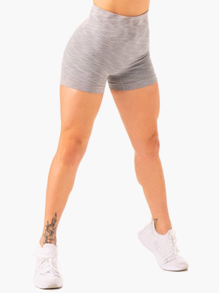 Szorty Damskie Ryderwear Women Shorts Evolve Seamless High Waisted Szare | PL2141SO