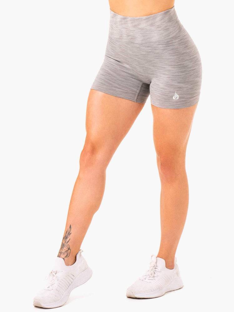 Szorty Damskie Ryderwear Women Shorts Evolve Seamless High Waisted Szare | PL2141SO