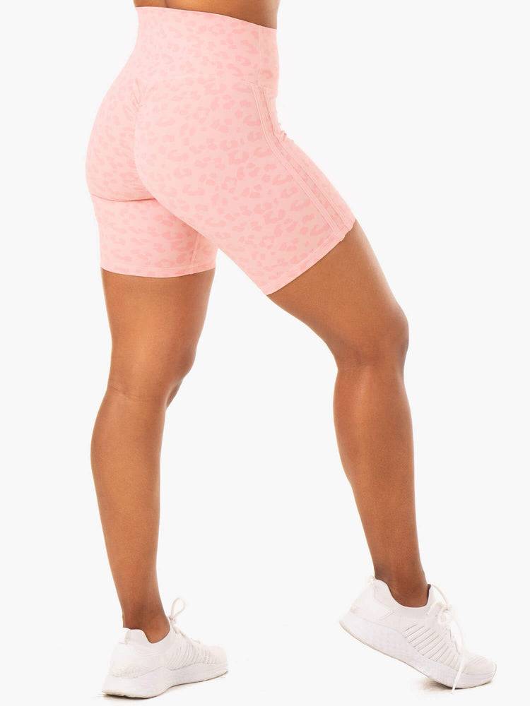 Szorty Damskie Ryderwear Women Shorts Evolution High Waisted Scrunch Różowe Panterka | PL2191PQ