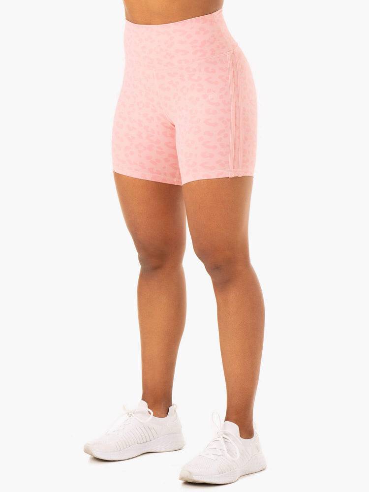 Szorty Damskie Ryderwear Women Shorts Evolution High Waisted Scrunch Różowe Panterka | PL2191PQ