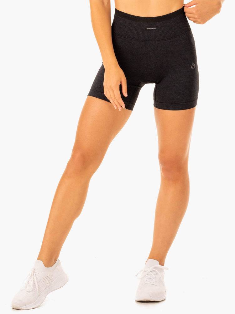 Szorty Damskie Ryderwear Women Shorts Excel Seamless High Waisted Czarne | PL1972NB