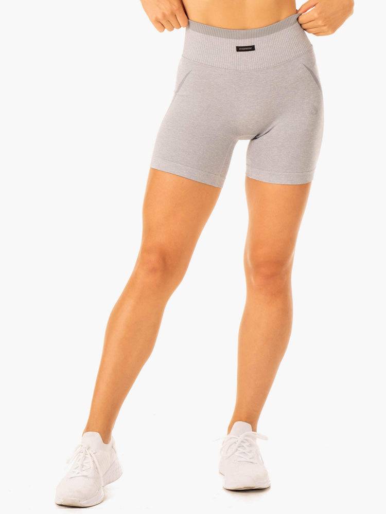 Szorty Damskie Ryderwear Women Shorts Excel Seamless High Waisted Szare | PL2021CE