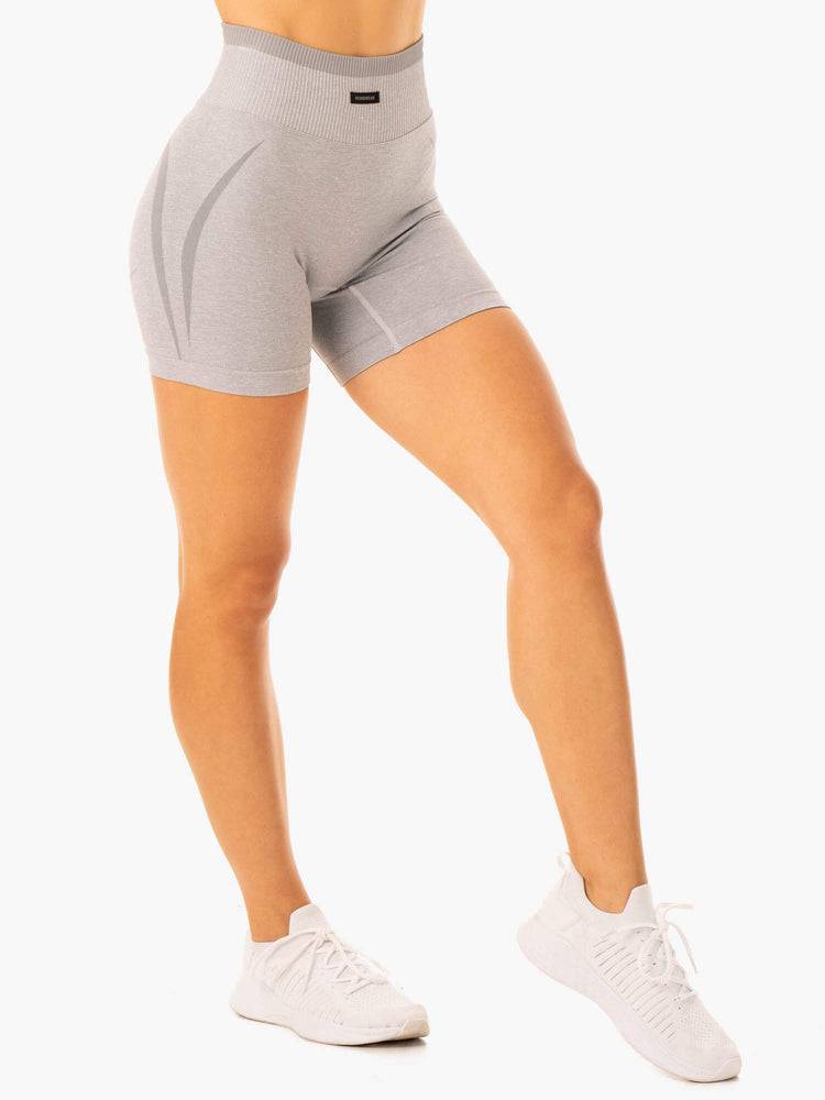 Szorty Damskie Ryderwear Women Shorts Excel Seamless High Waisted Szare | PL2021CE