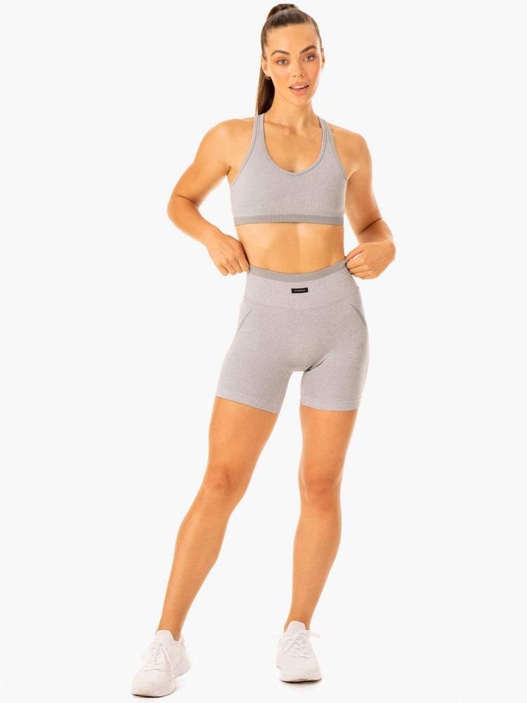 Szorty Damskie Ryderwear Women Shorts Excel Seamless High Waisted Szare | PL2021CE