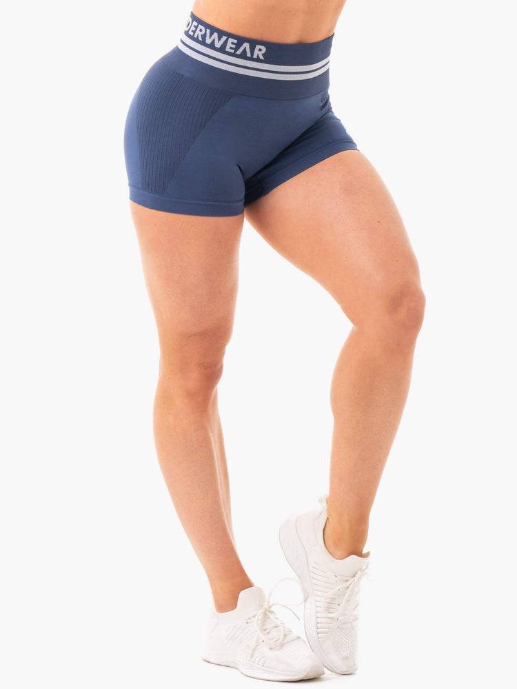 Szorty Damskie Ryderwear Women Shorts Freestyle Seamless High Waisted Szare Niebieskie | PL1943CE