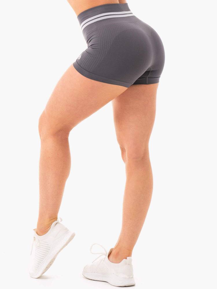 Szorty Damskie Ryderwear Women Shorts Freestyle Seamless High Waisted Szare | PL1949WY