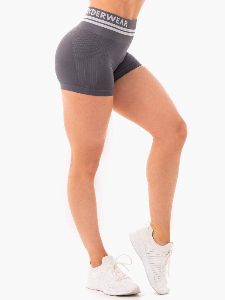 Szorty Damskie Ryderwear Women Shorts Freestyle Seamless High Waisted Szare | PL1949WY