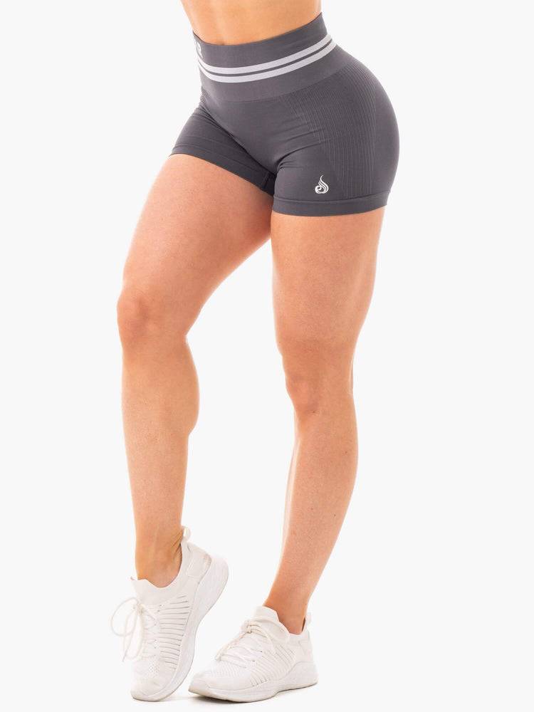 Szorty Damskie Ryderwear Women Shorts Freestyle Seamless High Waisted Szare | PL1949WY