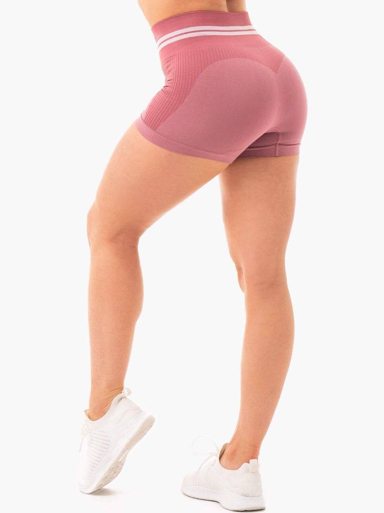 Szorty Damskie Ryderwear Women Shorts Freestyle Seamless High Waisted Różowe | PL1962GL