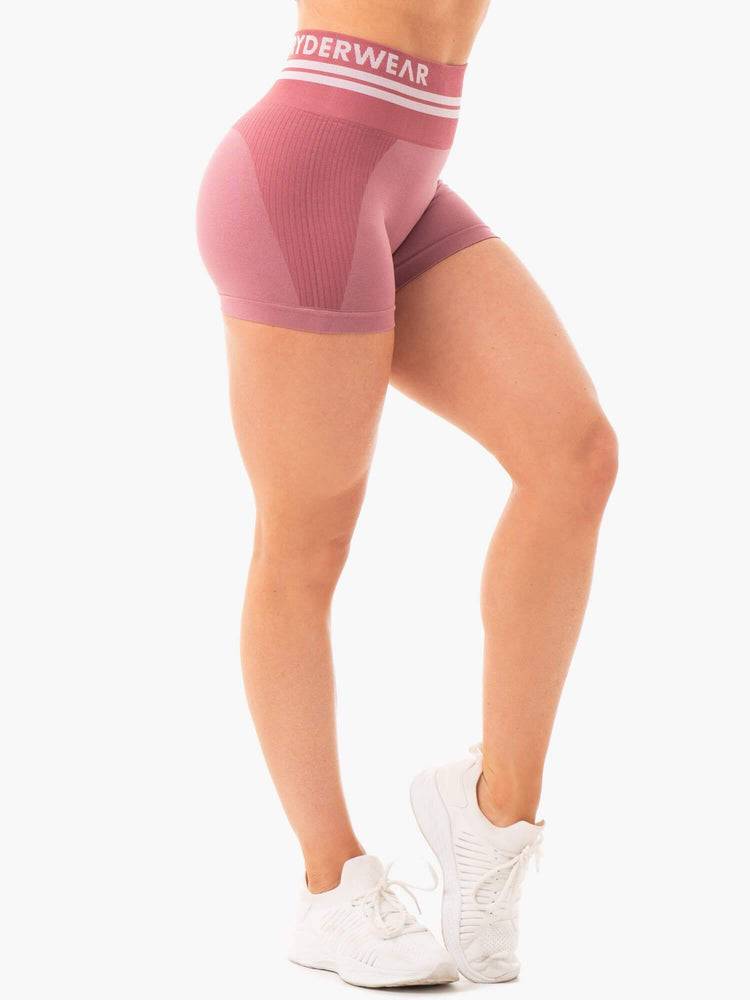 Szorty Damskie Ryderwear Women Shorts Freestyle Seamless High Waisted Różowe | PL1962GL