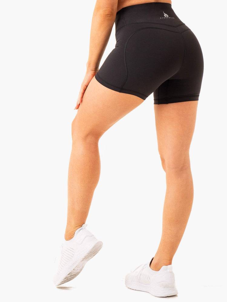 Szorty Damskie Ryderwear Women Shorts Frequency High Waisted Czarne | PL2014GL