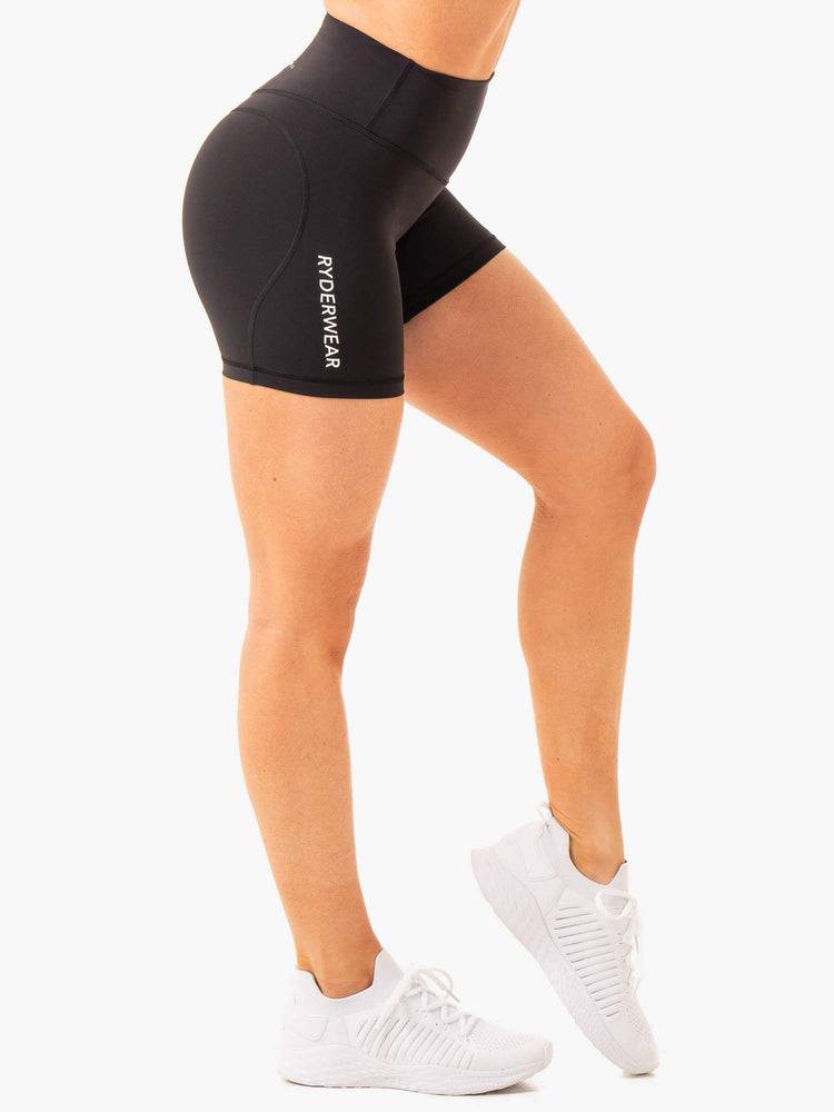 Szorty Damskie Ryderwear Women Shorts Frequency High Waisted Czarne | PL2014GL