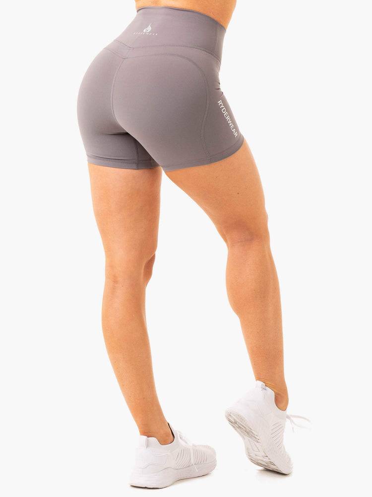 Szorty Damskie Ryderwear Women Shorts Frequency High Waisted Szare | PL2060OR