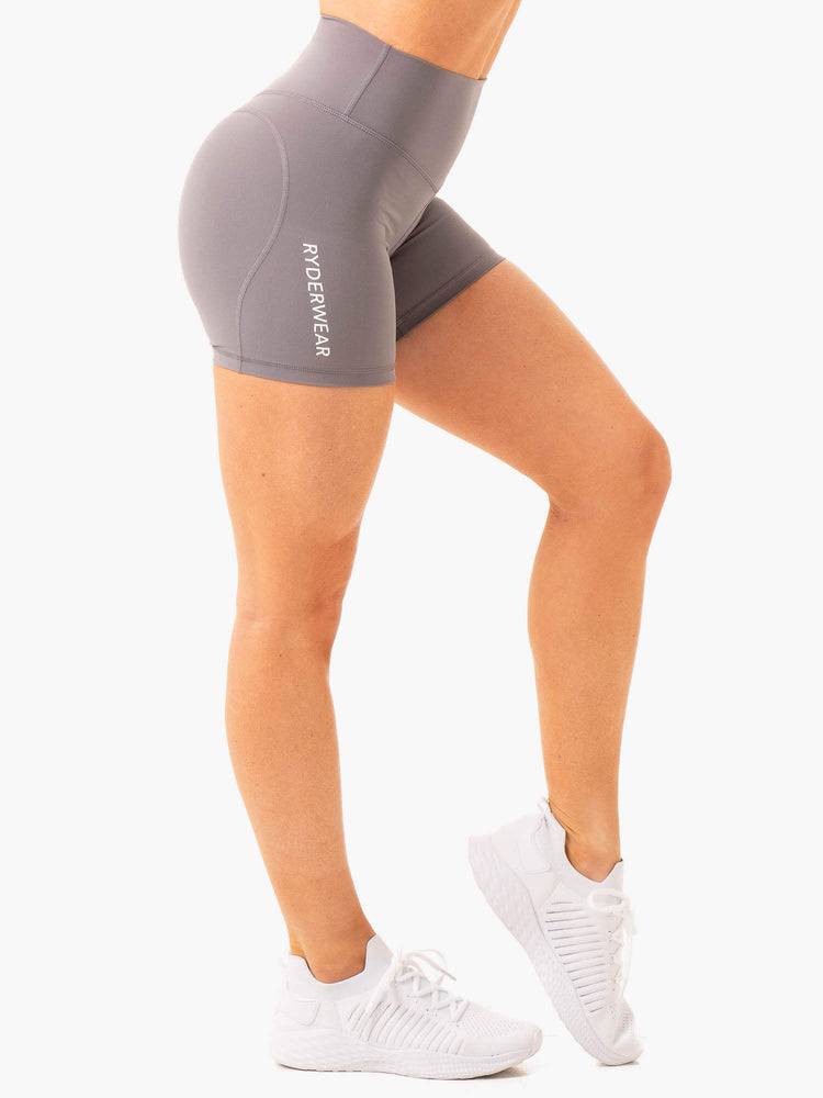 Szorty Damskie Ryderwear Women Shorts Frequency High Waisted Szare | PL2060OR