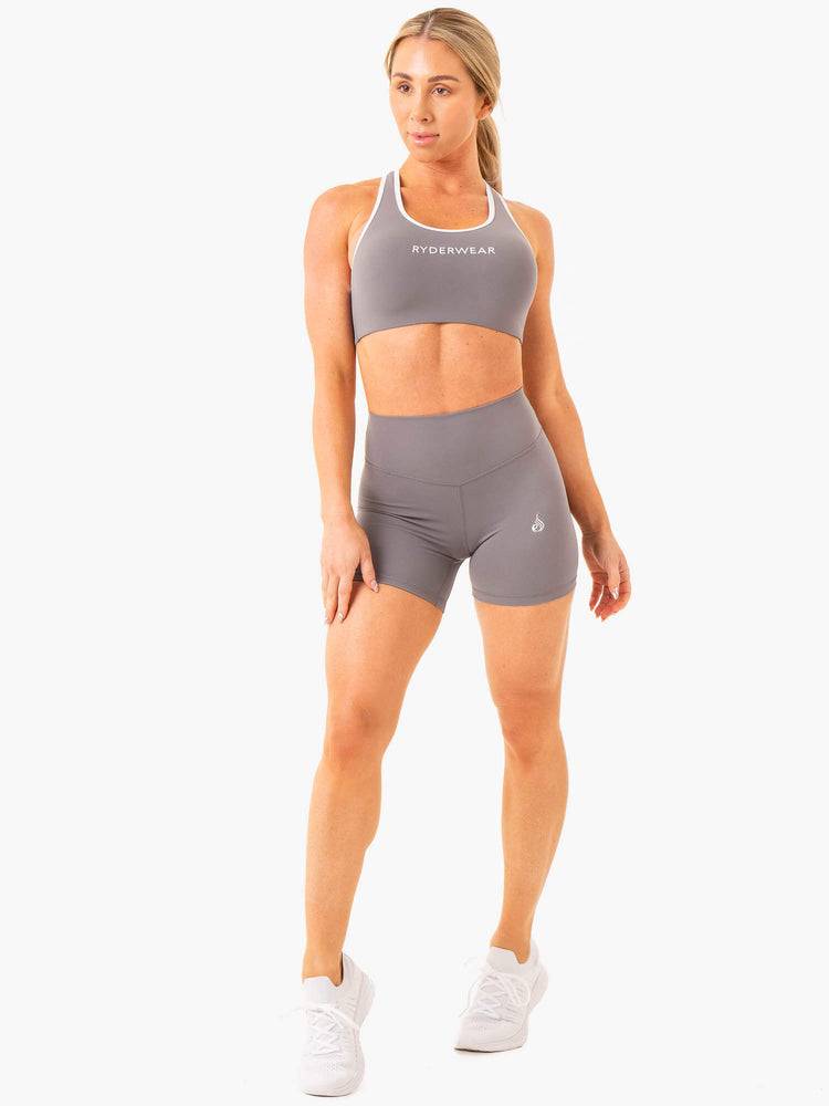 Szorty Damskie Ryderwear Women Shorts Frequency High Waisted Szare | PL2060OR