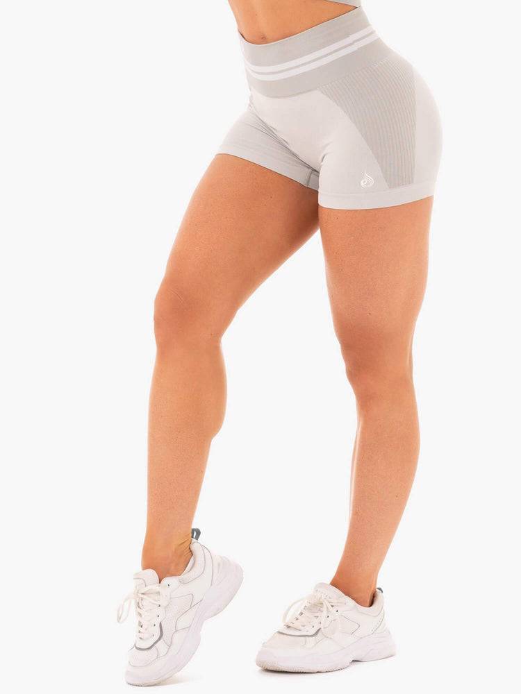 Szorty Damskie Ryderwear Women Shorts Freestyle Seamless High Waisted Szare | PL2130QZ