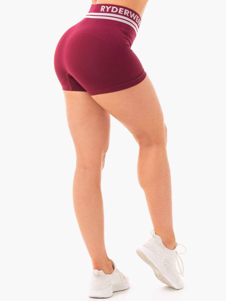 Szorty Damskie Ryderwear Women Shorts Freestyle Seamless High Waisted Bordowe | PL2146JJ