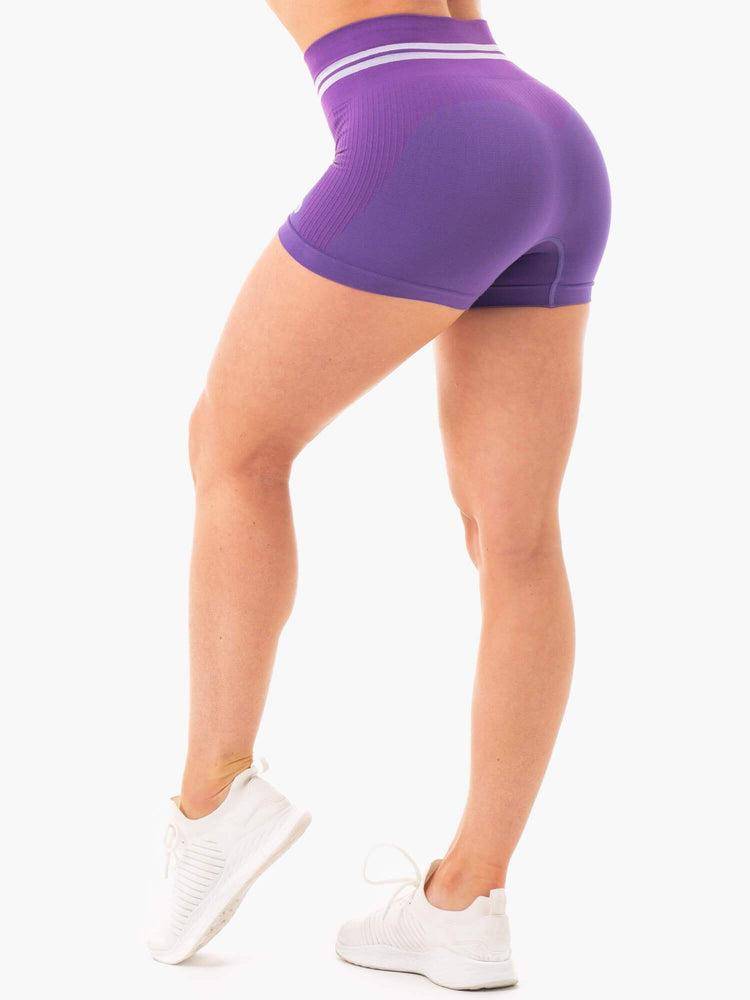 Szorty Damskie Ryderwear Women Shorts Freestyle Seamless High Waisted Fioletowe | PL2218AP