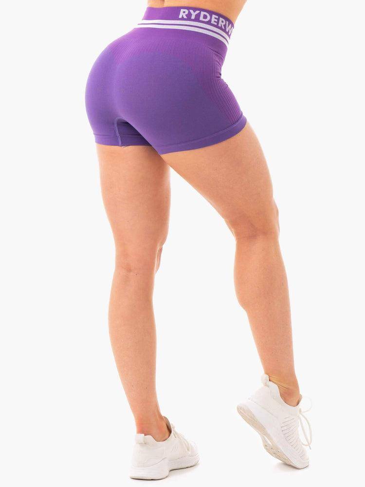 Szorty Damskie Ryderwear Women Shorts Freestyle Seamless High Waisted Fioletowe | PL2218AP