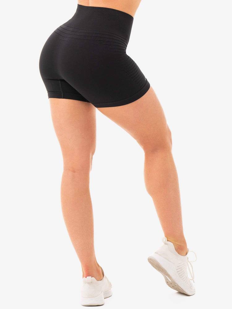 Szorty Damskie Ryderwear Women Shorts Geo Seamless High Waisted Czarne | PL2108TV