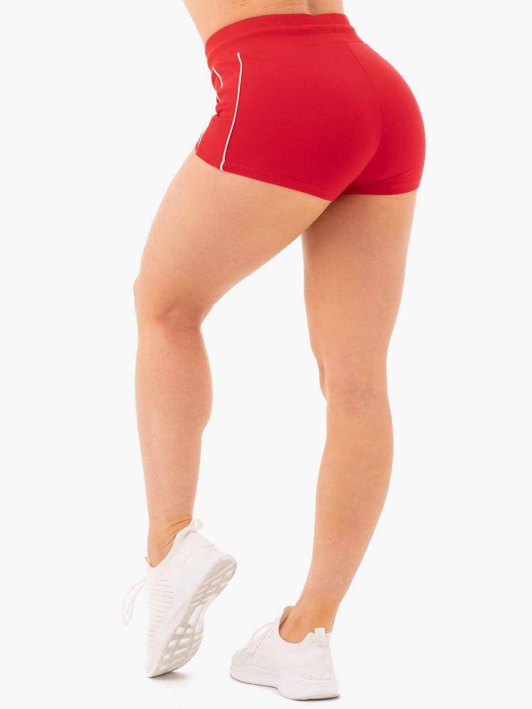 Szorty Damskie Ryderwear Women Shorts High Waisted Track Czerwone | PL2215IS