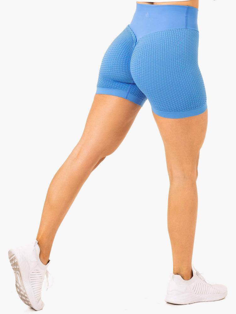 Szorty Damskie Ryderwear Women Shorts Honeycomb Scrunch Seamless Głęboka Niebieskie | PL2043KI