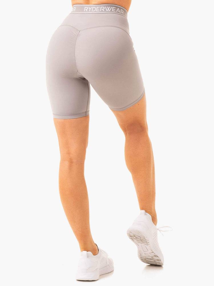 Szorty Damskie Ryderwear Women Shorts Level Up High Waisted Scrunch Szare | PL2067HK