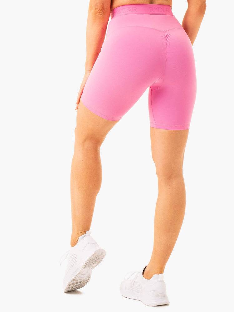 Szorty Damskie Ryderwear Women Shorts Level Up High Waisted Scrunch Różowe | PL2172JJ