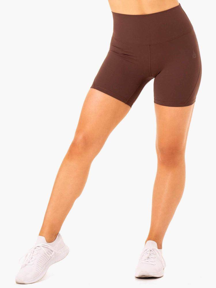 Szorty Damskie Ryderwear Women Shorts NKD Align Czekolada | PL1969CE