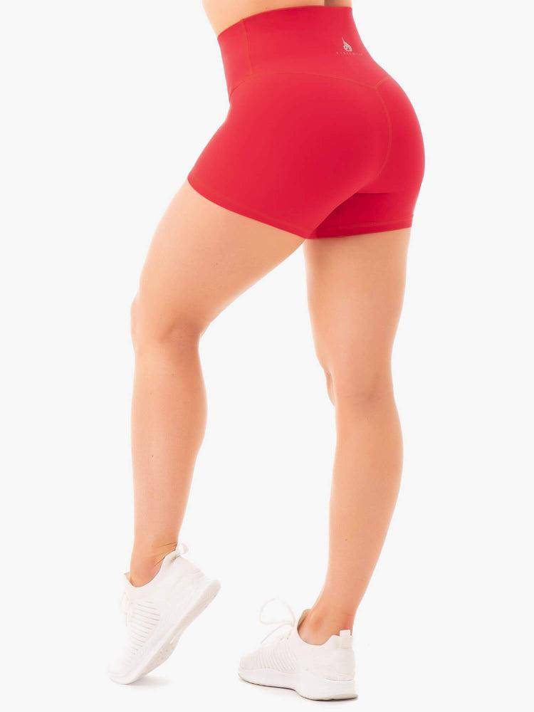 Szorty Damskie Ryderwear Women Shorts NKD High Waisted Czerwone | PL2185RW