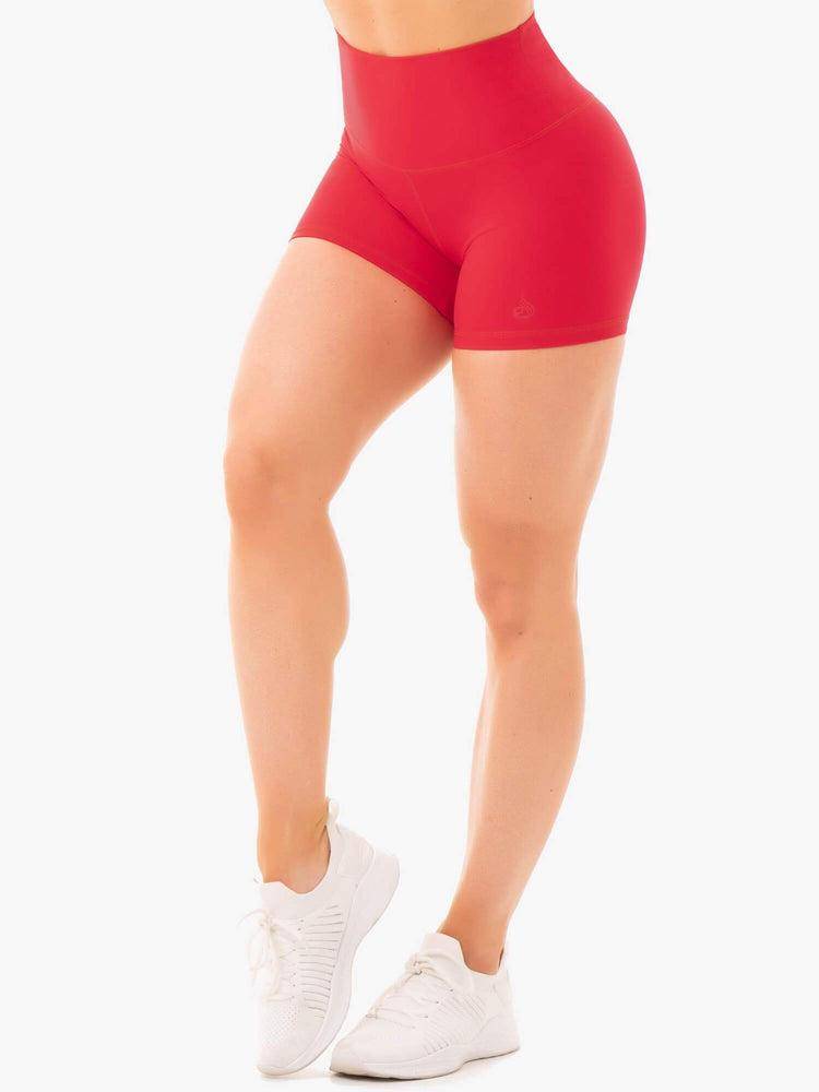 Szorty Damskie Ryderwear Women Shorts NKD High Waisted Czerwone | PL2185RW