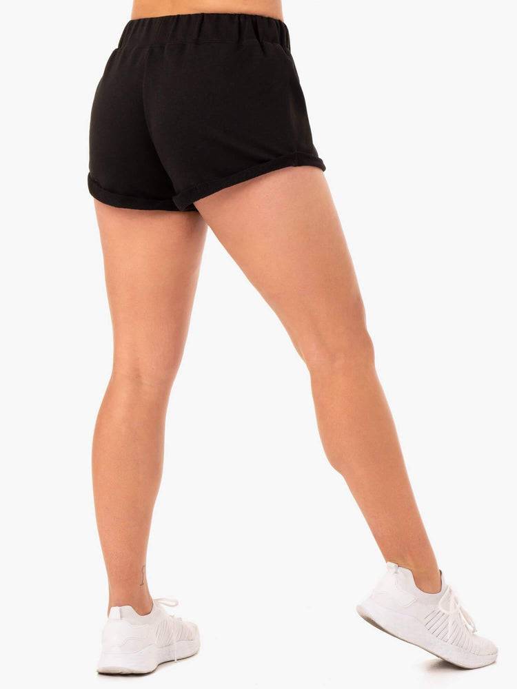 Szorty Damskie Ryderwear Women Shorts Off Duty Fleece Czarne | PL1970VD