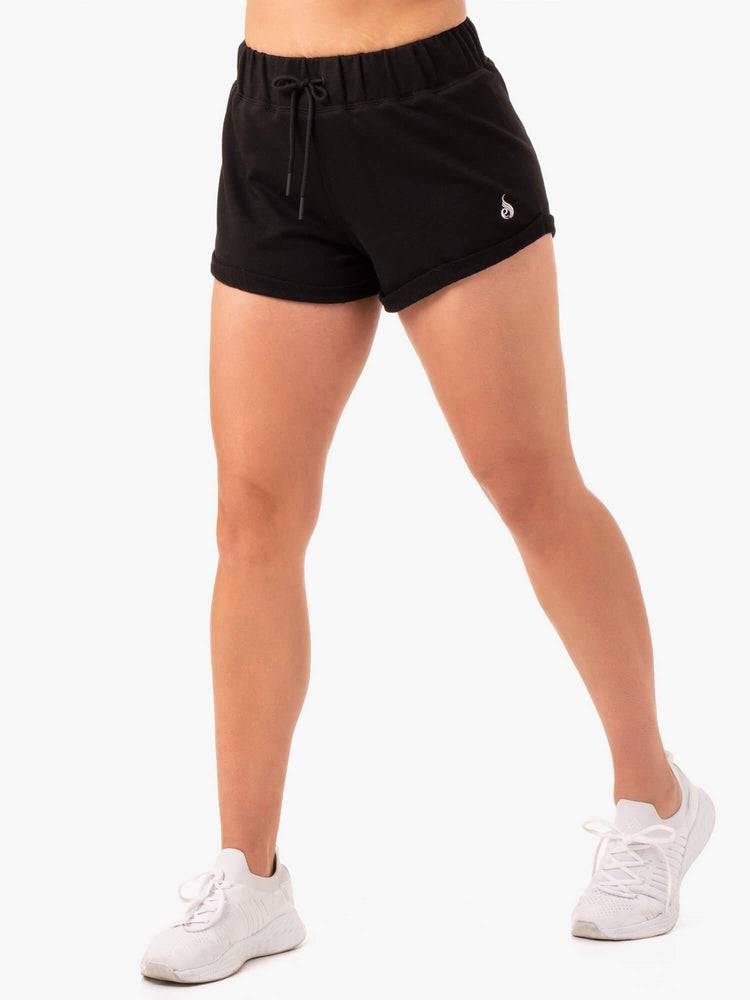 Szorty Damskie Ryderwear Women Shorts Off Duty Fleece Czarne | PL1970VD