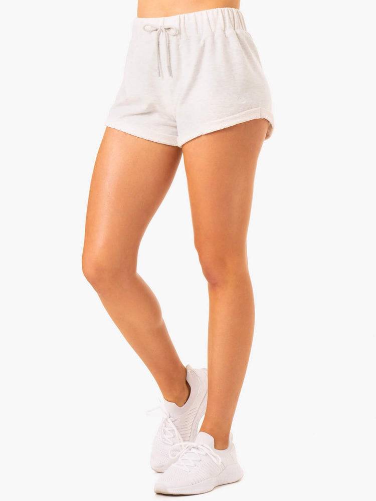 Szorty Damskie Ryderwear Women Shorts Off Duty Fleece Białe Szare | PL1982OR