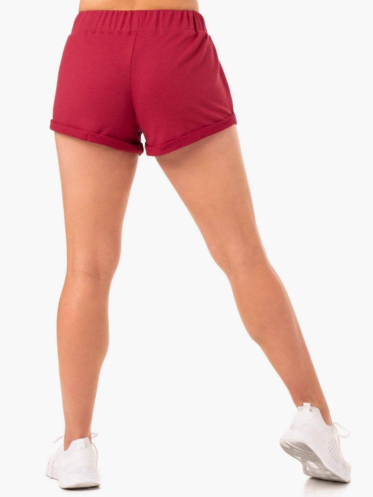 Szorty Damskie Ryderwear Women Shorts Off Duty Fleece Bordowe | PL2012DN